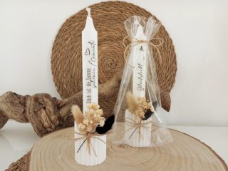 Kerzenhalter Raysin Schriftzug Kerzenset mit Kerze Geschenk