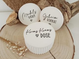 Dose aus Raysin Aufbewahrung mit Deckel geriffelt modern