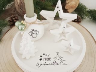 Weihnachtsteller mit Kerze Raysin Adventsteller Set